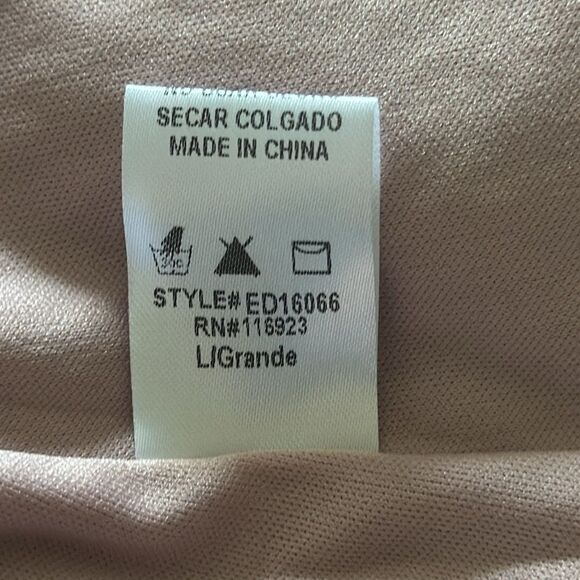 Easel Los Angeles Swiss Dot Peasant Tiered BabydollDress Blush Pink Size L - Picture 10 of 10